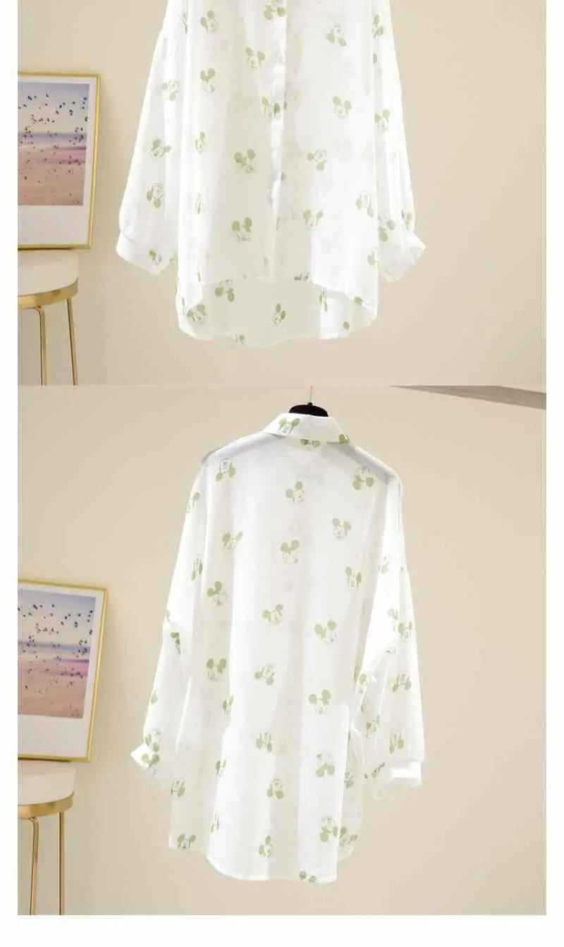 Mickey Mouse Blouse Ladies Long