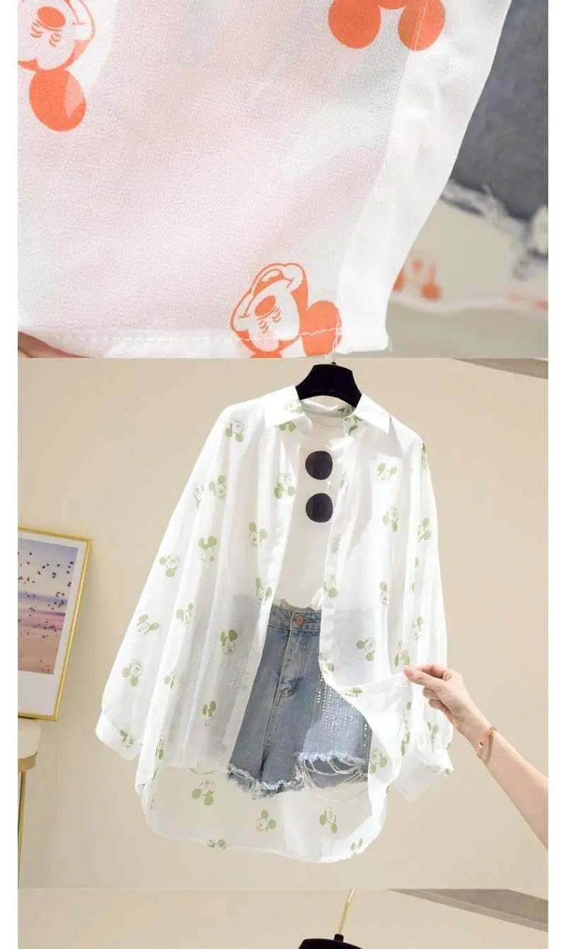 Mickey Mouse Blouse Ladies Long