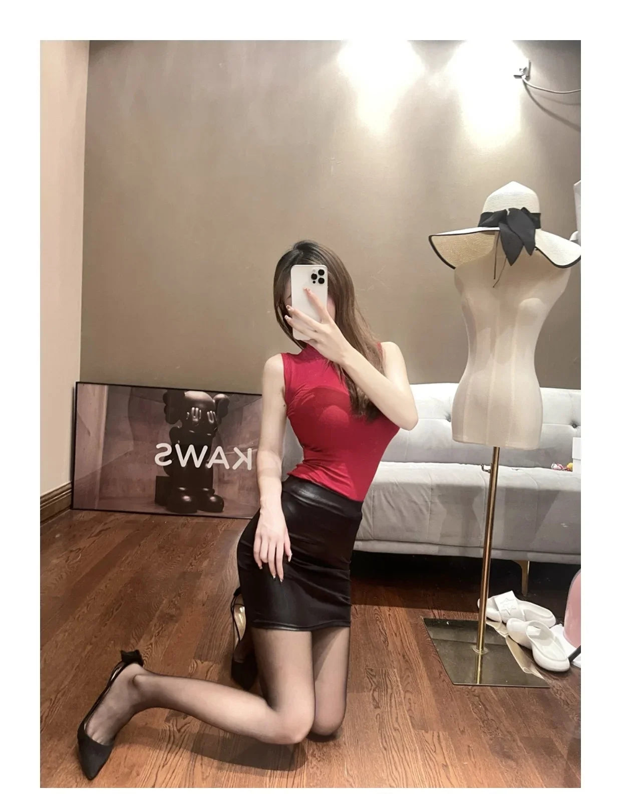 Leather Matte Slim Mini Sexy Fashion