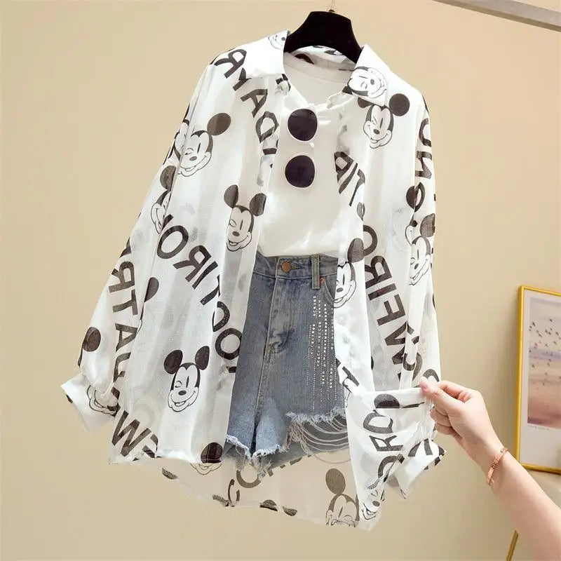 Mickey Mouse Blouse Ladies Long