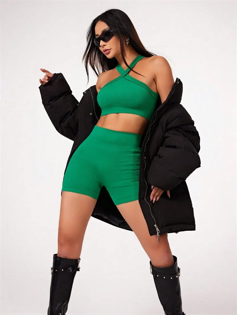 Women Clothes High Waist Yoga Shorts