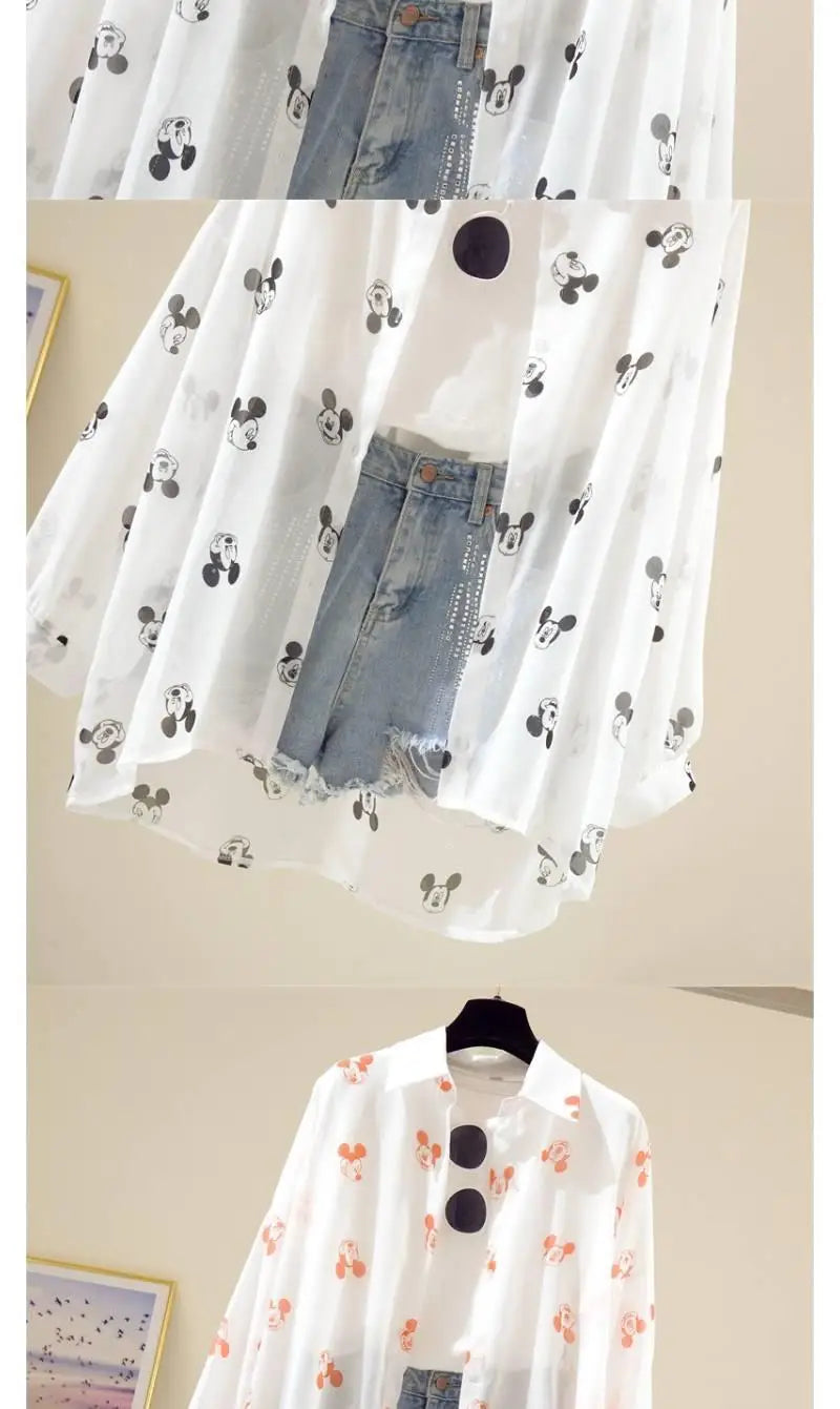 Mickey Mouse Blouse Ladies Long