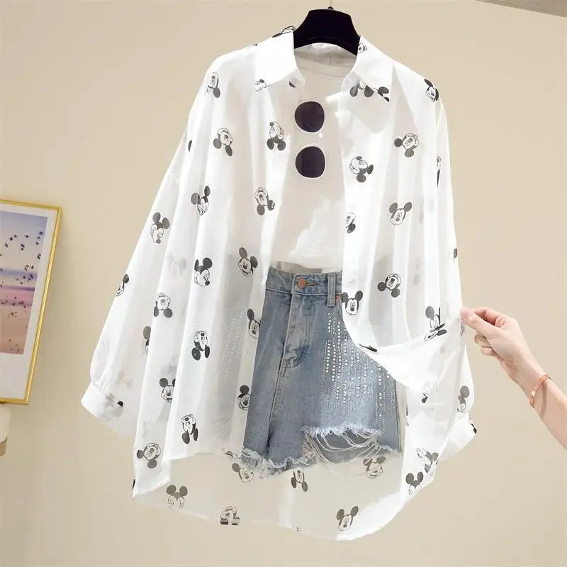 Mickey Mouse Blouse Ladies Long
