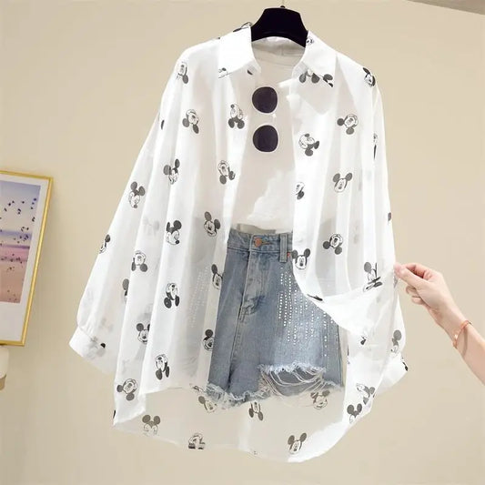 Mickey Mouse Blouse Ladies Long