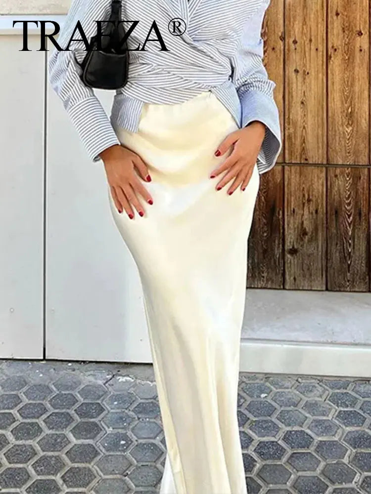 Casual Women Long Skirt Spring Elastic