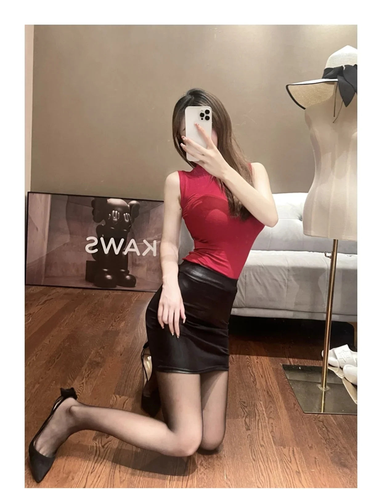 Leather Matte Slim Mini Sexy Fashion