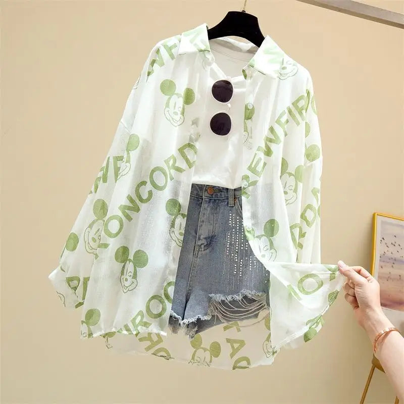 Mickey Mouse Blouse Ladies Long