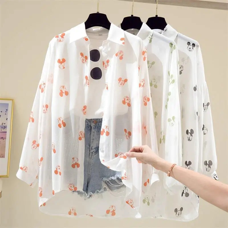 Mickey Mouse Blouse Ladies Long