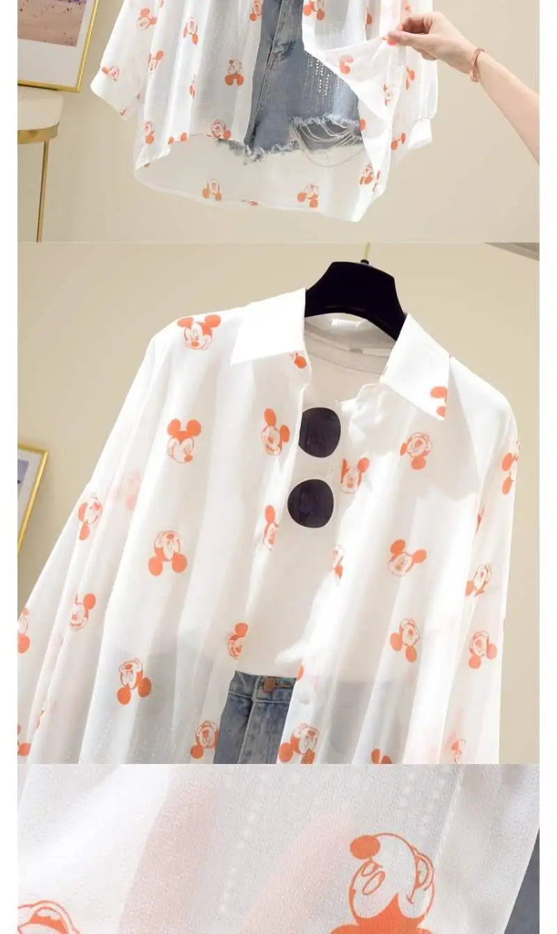 Mickey Mouse Blouse Ladies Long