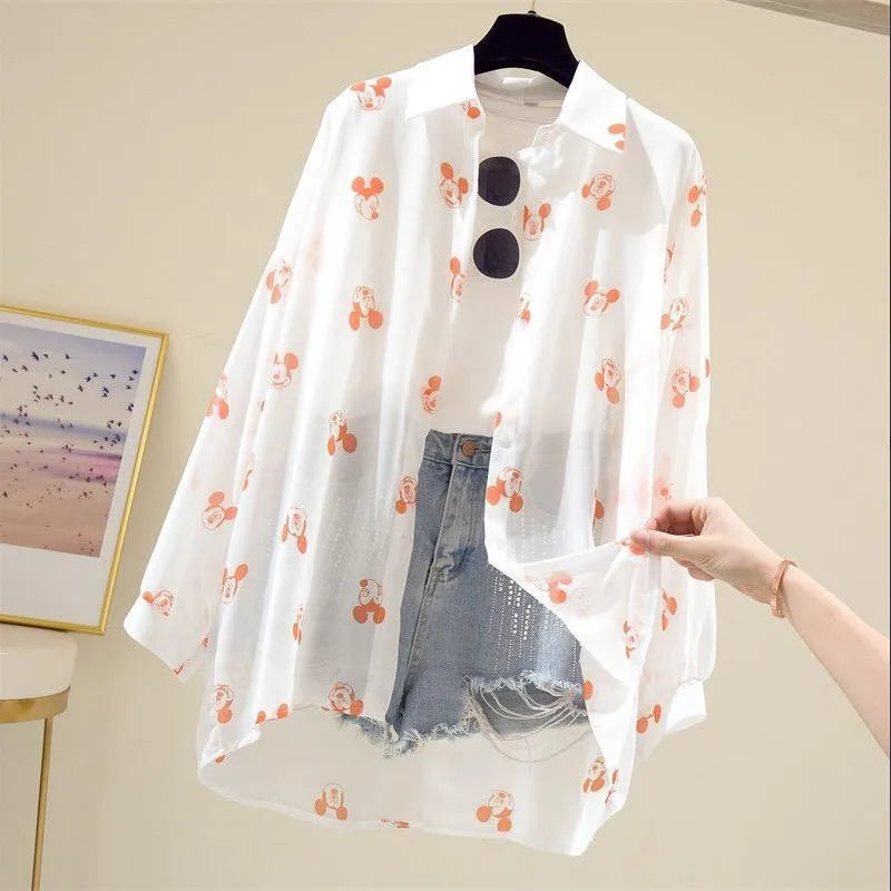 Mickey Mouse Blouse Ladies Long