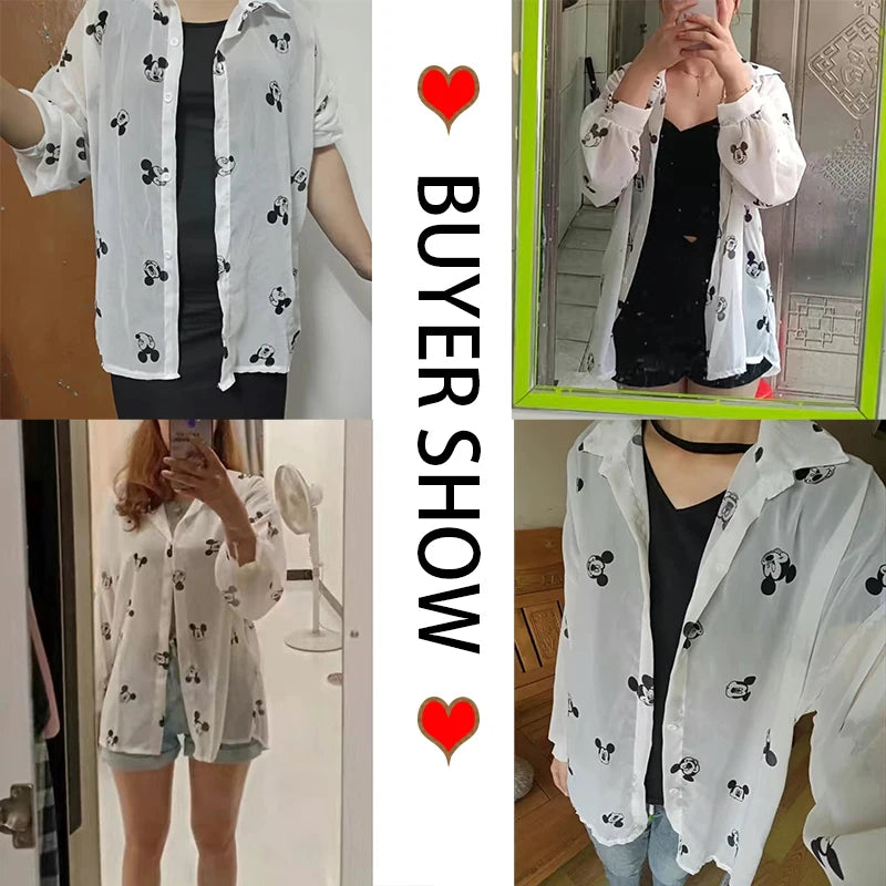 Mickey Mouse Blouse Ladies Long