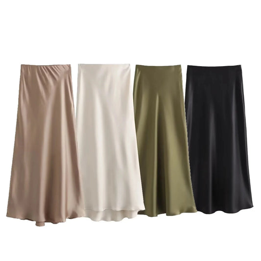 Casual Women Long Skirt Spring Elastic
