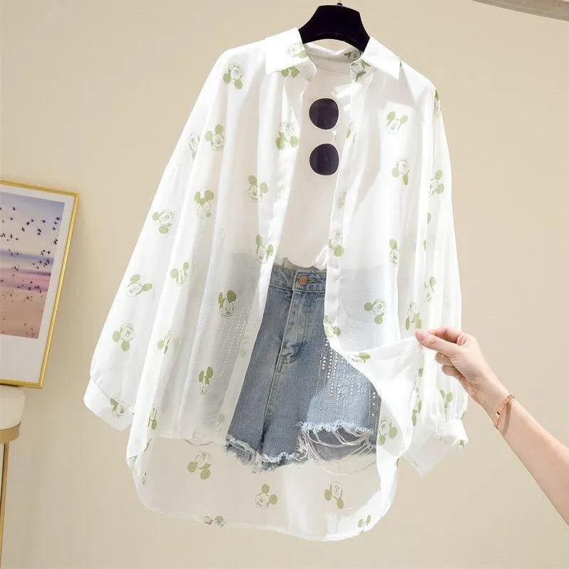 Mickey Mouse Blouse Ladies Long