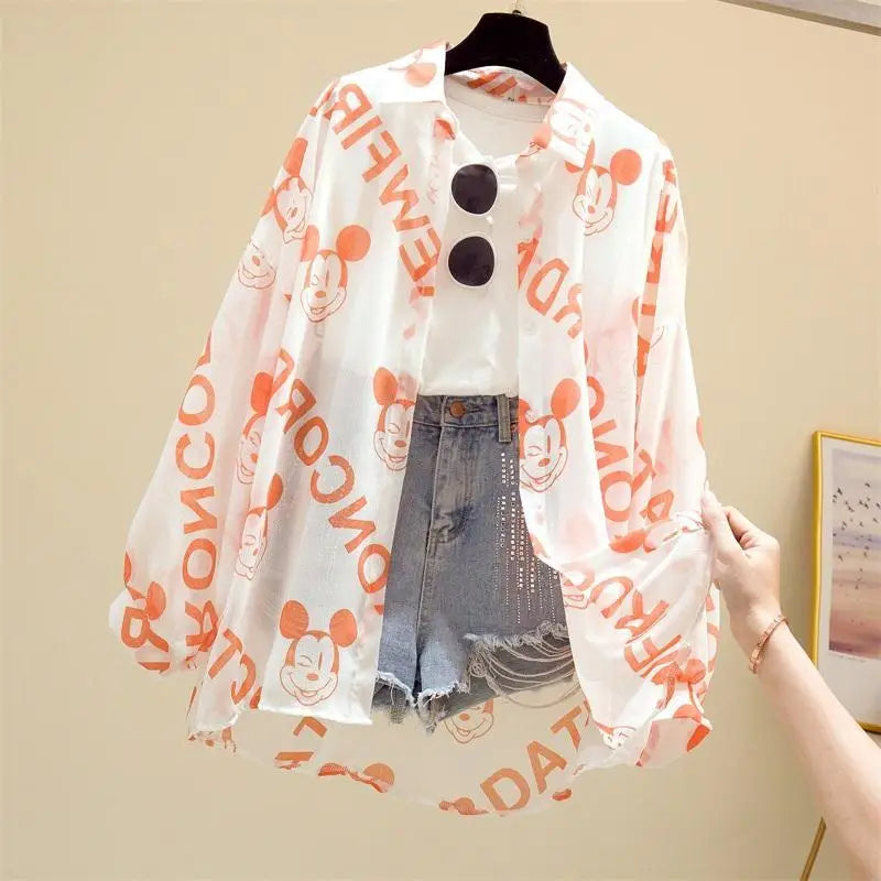 Mickey Mouse Blouse Ladies Long