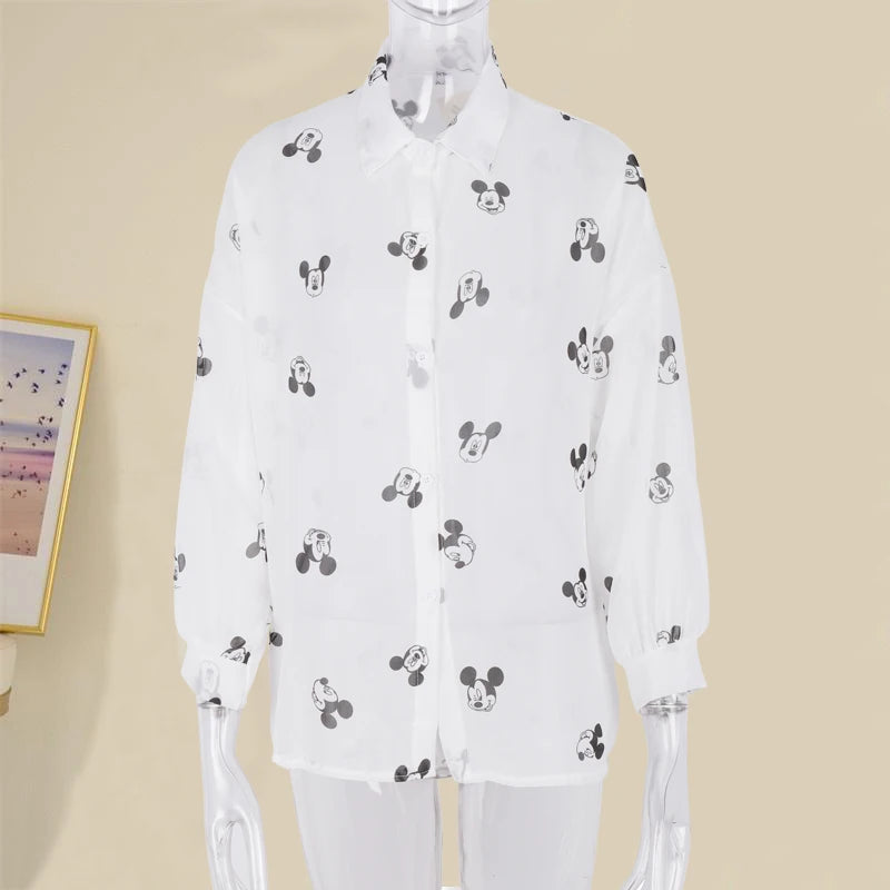 Mickey Mouse Blouse Ladies Long