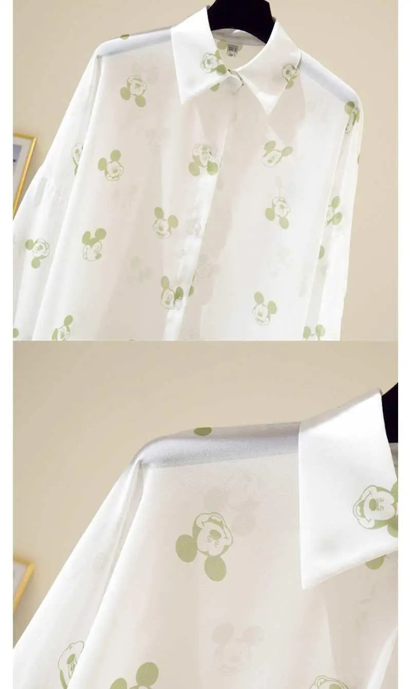 Mickey Mouse Blouse Ladies Long